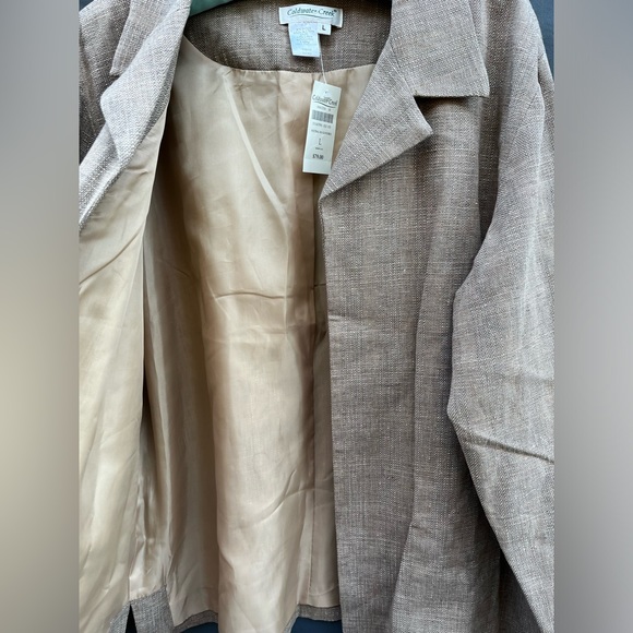 Coldwater Creek Open Front Brown Beige Blazer Jacket Size L NWT Vintage - Picture 4 of 5